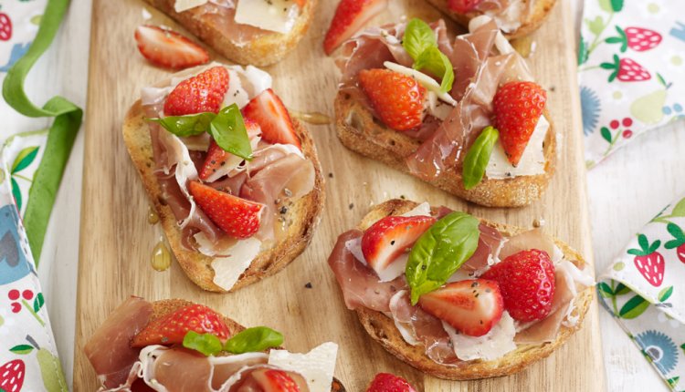 Aardbeien crostini Aardbeien crostini