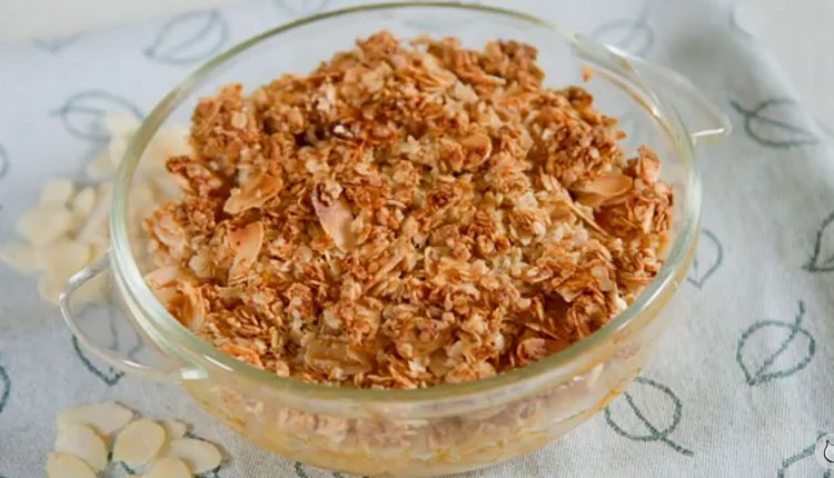 Havermoutcrumble met diepvriesfruit