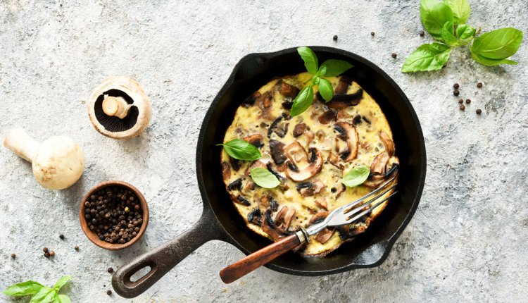 Fritatta met paddenstoelen