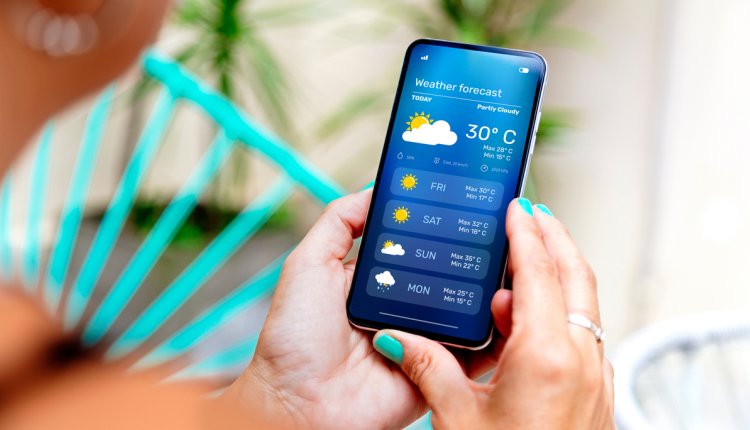 weersvoorspelling op de telefoon