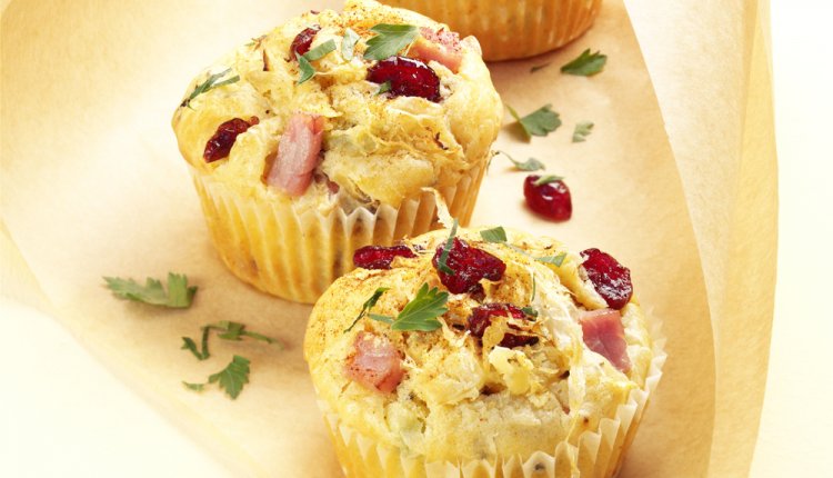 Zuurkool-cranberry muffins