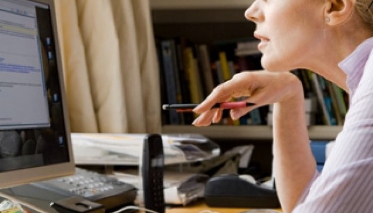 Vrouw computer