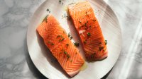 zalm op een bord