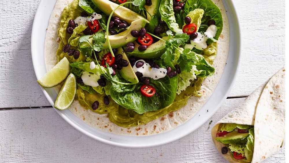 Mexicaanse wrap met zwarte bonen