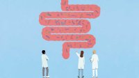 microbioom illustratie met wetenschappers