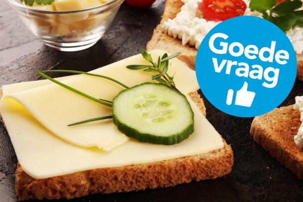 Boterham met kaas en komkommer