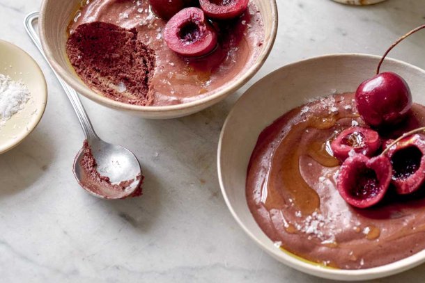 Gezonde chocolade olijfoliemousse