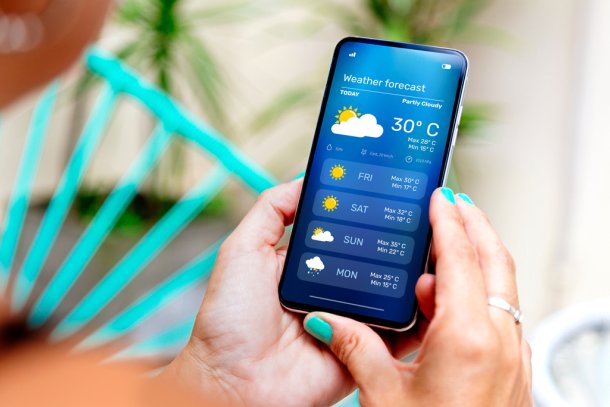 weersvoorspelling op de telefoon